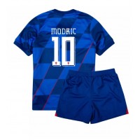 Kroatien Luka Modric #10 Udebanesæt Børn EM 2024 Kortærmet (+ Korte bukser)